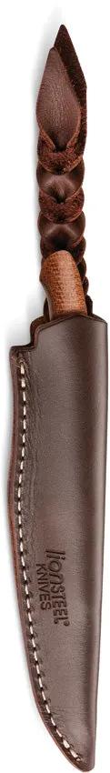LionSTEEL AGO Fixed Blade Knife With Bohler M390 Satin Blade Micarta Handle Titanium Guard For Outdoor Enthusiasts by LionSTEEL
