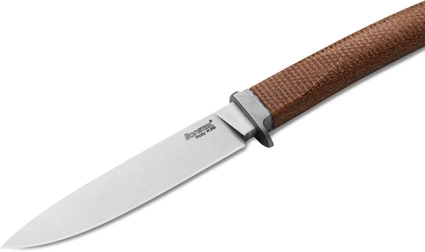 LionSTEEL AGO Fixed Blade Knife With Bohler M390 Satin Blade Micarta Handle Titanium Guard For Outdoor Enthusiasts by LionSTEEL