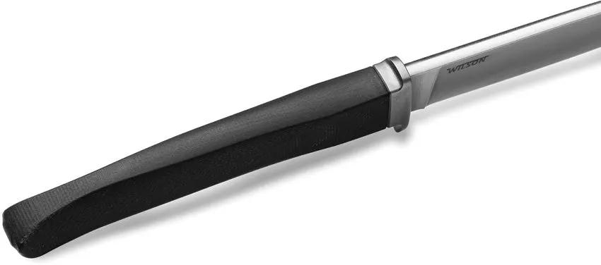 LionSTEEL AGO Fixed Blade Knife Premium 7 Inch Overall Satin M390 Blade Black G10 Handle Titanium Guard For Outdoorsmen by LionSTEEL