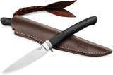 LionSTEEL AGO Fixed Blade Knife Premium 7 Inch Overall Satin M390 Blade Black G10 Handle Titanium Guard For Outdoorsmen by LionSTEEL