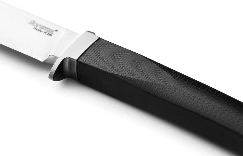 LionSTEEL AGO Fixed Blade Knife Premium 7 Inch Overall Satin M390 Blade Black G10 Handle Titanium Guard For Outdoorsmen by LionSTEEL