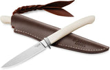 LionSteel AGO Fixed Blade Knife White Micarta Handle M390 Satin Blade 7 Inch Overall For Outdoor Enthusiasts by LionSTEEL