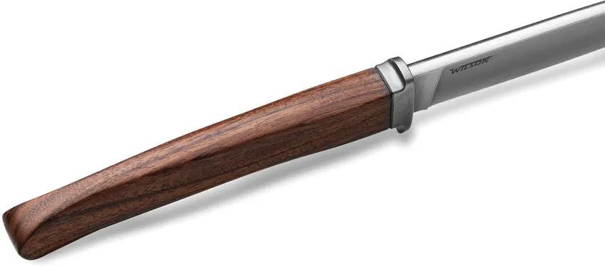 LionSTEEL AGO Fixed Blade Knife AG1 ST M390 Blade With Santos Wood Handle And Titanium Guard For Outdoor Enthusiasts by LionSTEEL