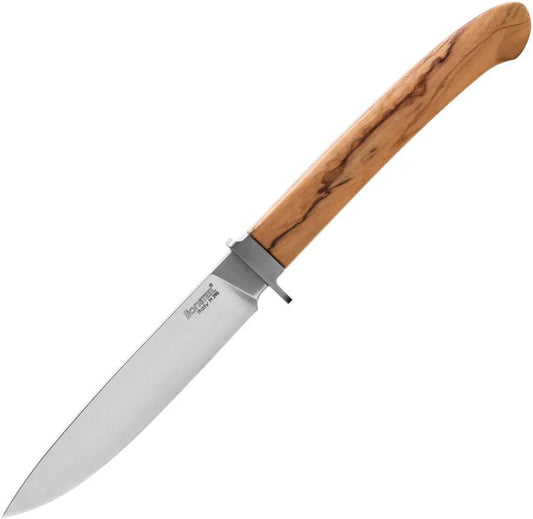 LionSTEEL AGO Fixed Blade Knife Olive Wood Handle M390 Satin Blade Titanium Guard For Outdoor Enthusiasts by LionSTEEL