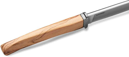 LionSTEEL AGO Fixed Blade Knife Olive Wood Handle M390 Satin Blade Titanium Guard For Outdoor Enthusiasts by LionSTEEL