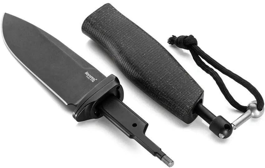 LionSTEEL Acha Fixed Blade Knife Premium M390 Black PVD Coated Blade Burlap Micarta Handle For EDC Enthusiasts by LionSTEEL