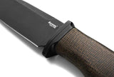LionSteel Acha Fixed Blade Knife M390 Black PVD Blade Green Micarta Handle Premium Titanium Guard Outdoors Enthusiasts by LionSTEEL