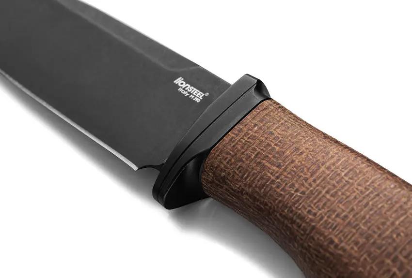 LionSteel ACHA Fixed Blade Knife M390 Black PVD Finish Full Tang Natural Burlap Micarta Handle For EDC Enthusiasts by LionSTEEL