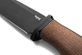 LionSteel ACHA Fixed Blade Knife M390 Black PVD Finish Full Tang Natural Burlap Micarta Handle For EDC Enthusiasts by LionSTEEL