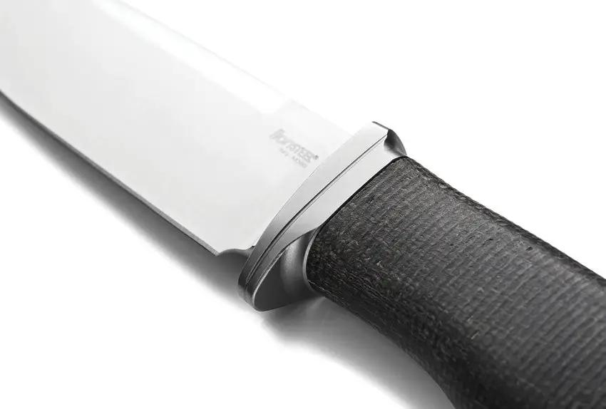 LionSTEEL ACHA Fixed Blade Knife With 4.25 Satin M390 Blade Black Burlap Micarta And Titanium Bolsters Outdoorsmen by LionSTEEL