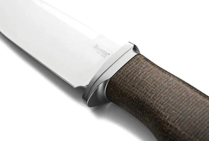 LionSteel Acha Fixed Blade Knife With Bohler M390 Blade Green Burlap Micarta Handle Titanium Bolsters For Outdoor Enthusiasts by LionSTEEL