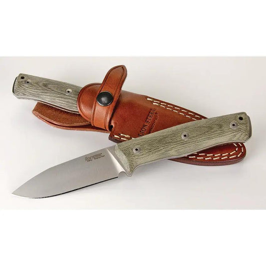 LionSTEEL B35 Fixed Blade Knife With Sleipner Steel Green Micarta Handle Full Tang For Outdoorsmen by LionSTEEL