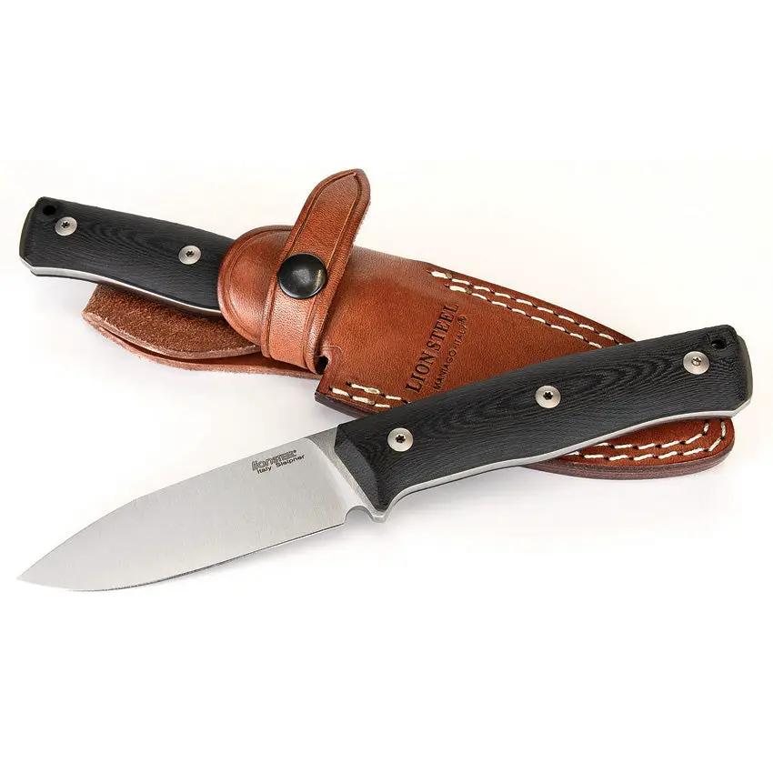 LionSTEEL B35 Fixed Blade Knife Sleipner Steel Black G10 Full Tang Leather Sheath Included for Outdoor Enthusiasts by LionSTEEL