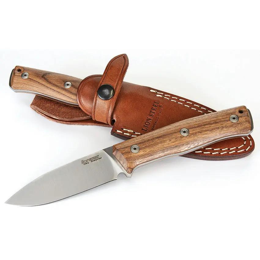LionSteel B35 Fixed Blade Knife Santos Wood Handle Sleipner Satin Blade Full Tang Premium EDC by LionSTEEL