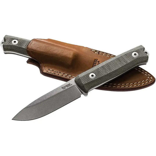 LionSTEEL Bushcraft Knife B40 Sleipner Steel Green Canvas Micarta Handle Full Tang Fire Starting Back Tang by LionSTEEL