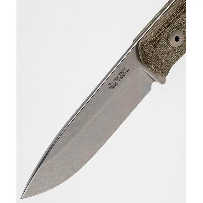 LionSTEEL B41 Bushcraft Knife For Rugged Outdoor Enthusiasts With Sleipner Steel Green Micarta Full Tang by LionSTEEL