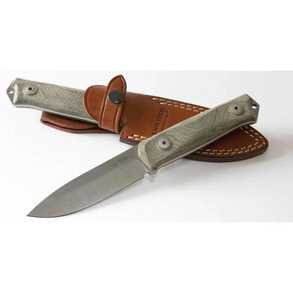 LionSTEEL B41 Bushcraft Knife For Rugged Outdoor Enthusiasts With Sleipner Steel Green Micarta Full Tang by LionSTEEL