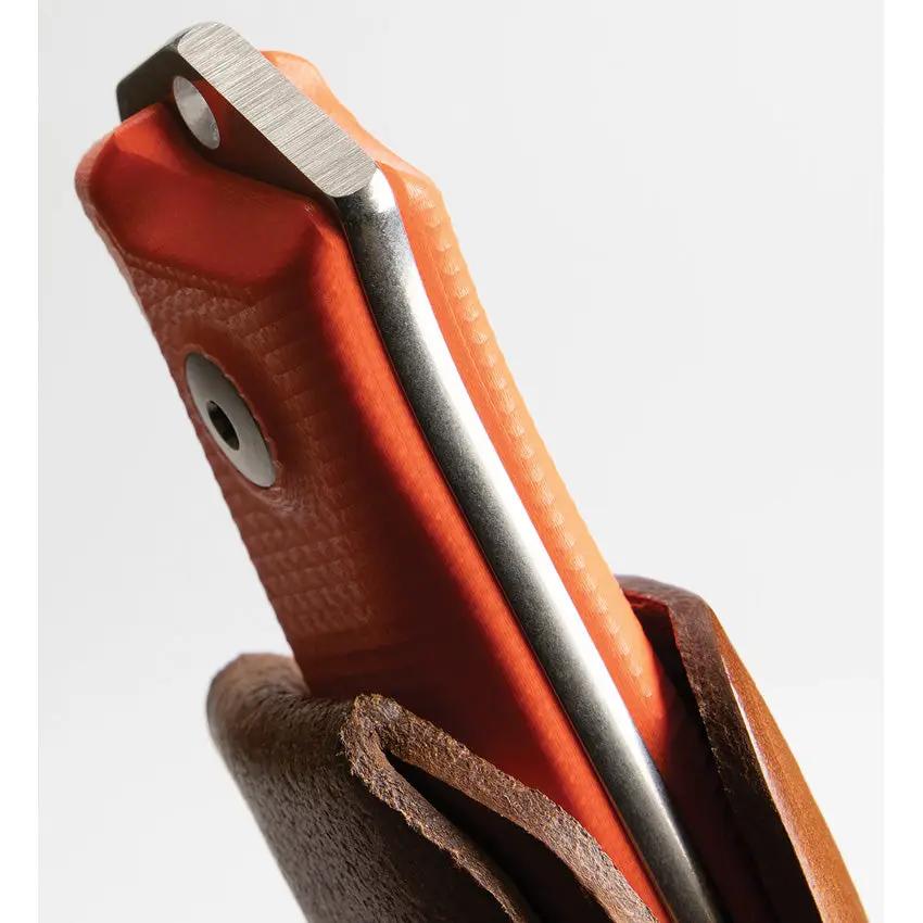 LionSTEEL B41 Bushcraft Knife Orange G10 Full Tang Sleipner Blade 4In Leather Sheath Outdoors Enthusiasts by LionSTEEL