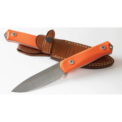 LionSTEEL B41 Bushcraft Knife Orange G10 Full Tang Sleipner Blade 4In Leather Sheath Outdoors Enthusiasts by LionSTEEL
