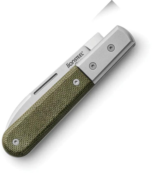 LionSTEEL Barlow Roundhead Green CVG Knife With M390 Blade And Titanium Bolster For EDC Enthusiasts by LionSTEEL