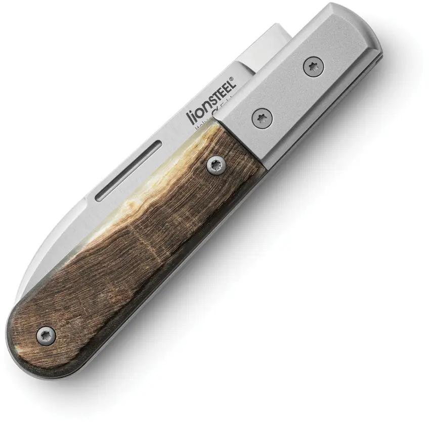 LionSTEEL Barlow Ram Roundhead Knife 3in Satin M390 Blade Ram Horn Handle Titanium Bolster For EDC Enthusiasts by LionSTEEL