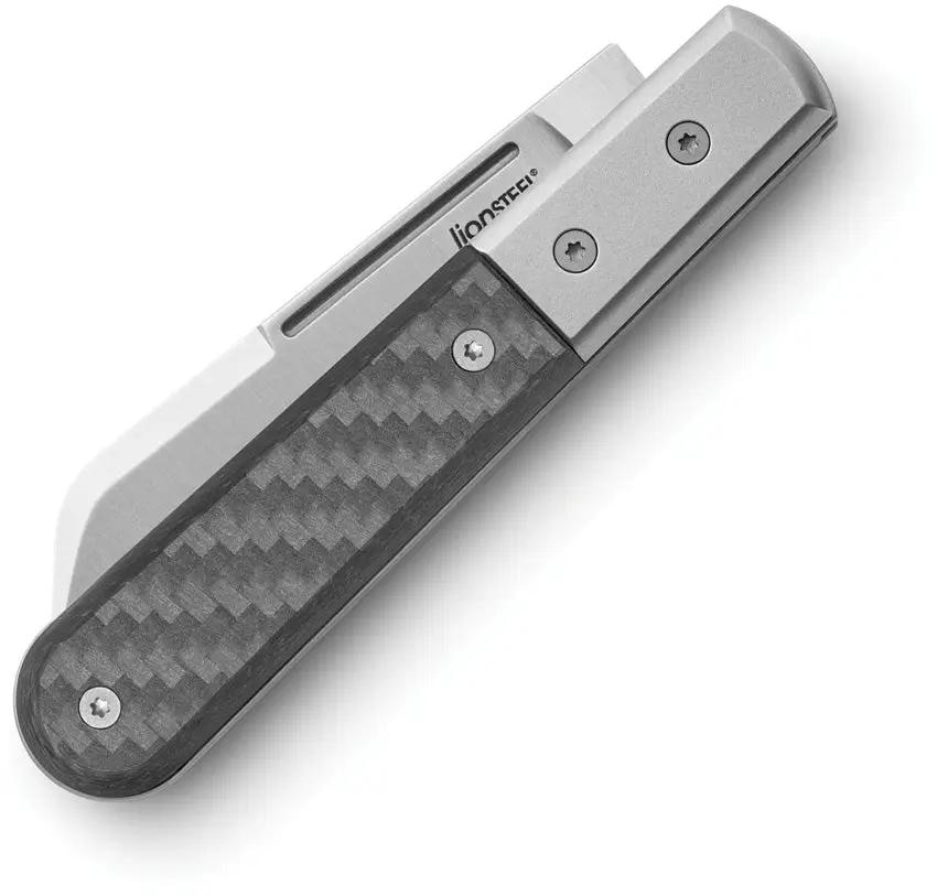 LionSteel Barlow Dom Carbon Fiber EDC Knife With M390 Satin Blade Titanium Bolster by LionSTEEL
