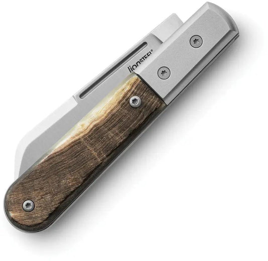 LionSteel Barlow Knife Ram's Horn With Premium M390 Satin Blade And Titanium Bolster For EDC Enthusiasts by LionSTEEL