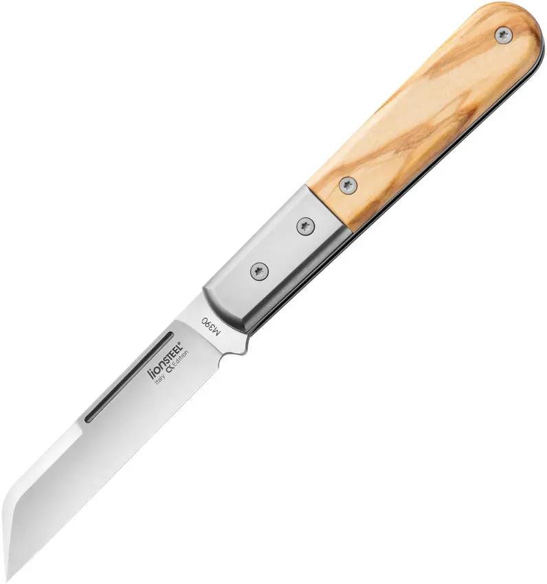 LionSteel Barlow Premium Olive Wood Knife M390 Blade DOM Style Titanium Bolster For EDC Enthusiasts by LionSTEEL