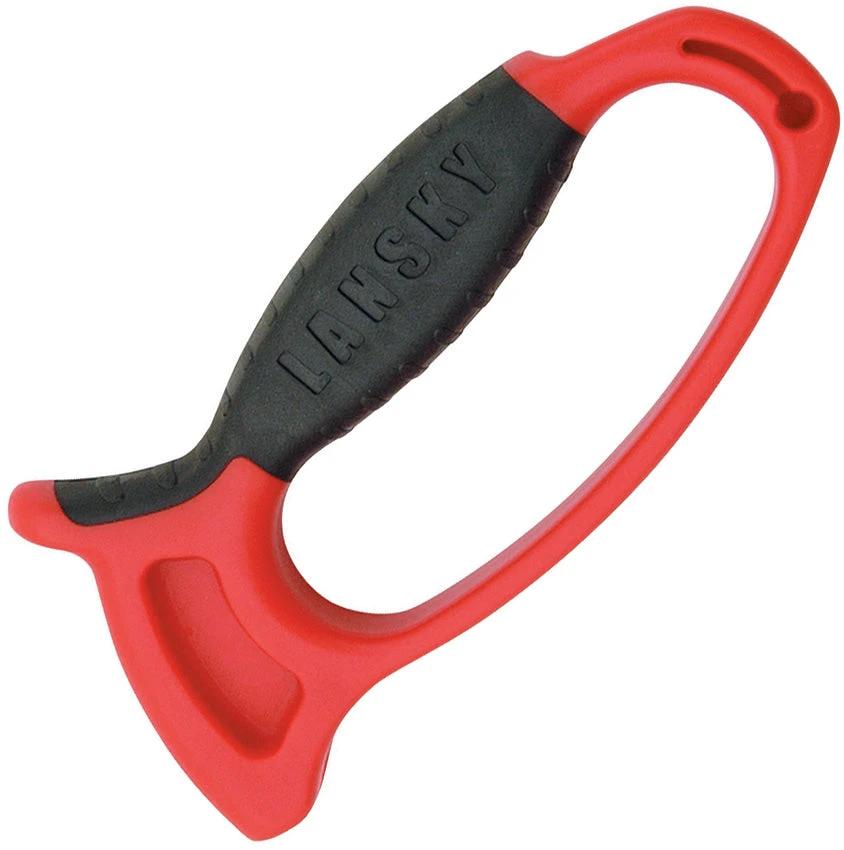 Lansky Deluxe Quick Edge Knife Sharpener LSTCN 6 And A Quarter Inch Red Frame Tungsten Carbide For Outdoorsmen by Lansky