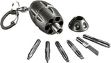 LionSTEEL Eggie Keychain Tool Gray Titanium Handles For EDC Fans Carabiner Glass Breaker Small Blade With Torx And Slot Drivers by LionSTEEL