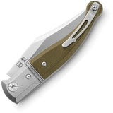 LionSteel Gitano Slip Joint Knife With Premium Niolox Clip Point Blade Green Canvas Micarta EDC by LionSTEEL
