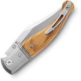 LionSTEEL Gitano Olive Wood Slip Joint Knife For EDC Enthusiasts Satin Niolox Clip Point Blade Titanium Bolsters by LionSTEEL