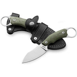 LionSTEEL H1 Fixed Blade Skinner Knife With M390 Stonewash Finish Green Canvas Micarta Handle Full Tang For Hunters by LionSTEEL