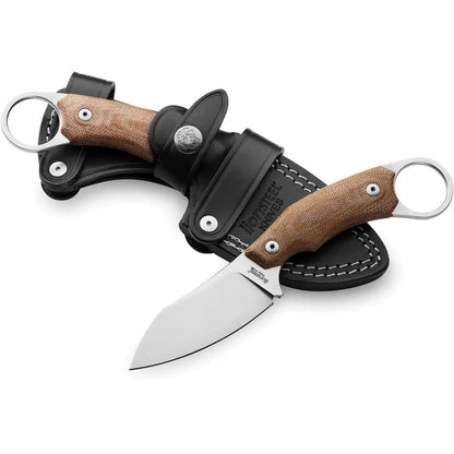 LionSteel H1 Skinner Fixed Blade Knife For Hunters Premium M390 Steel Full Tang With Finger Ring And Leather Belt Sheath by LionSTEEL