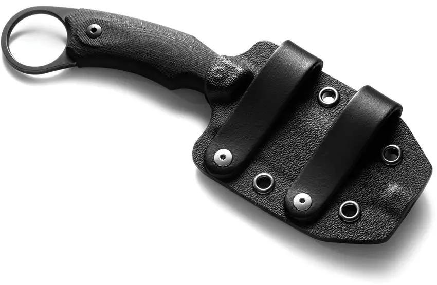 LionSTEEL H2 Fixed Blade H2B GBK M390 3 Inch Drop Point Full Tang With Finger Ring G10 Handle Kydex Sheath For EDC by LionSTEEL