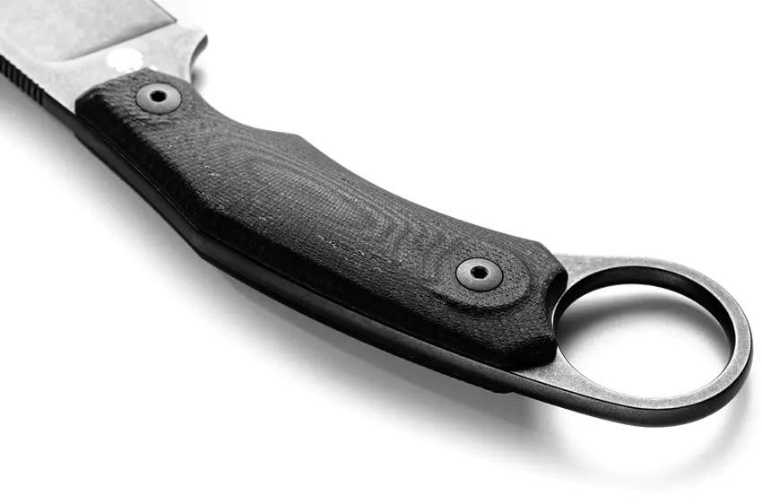LionSTEEL H2 Fixed Blade H2B GBK M390 3 Inch Drop Point Full Tang With Finger Ring G10 Handle Kydex Sheath For EDC by LionSTEEL