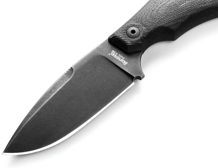 LionSTEEL H2 Fixed Blade H2B GBK M390 3 Inch Drop Point Full Tang With Finger Ring G10 Handle Kydex Sheath For EDC by LionSTEEL
