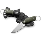 LionSTEEL H2 Fixed Blade Knife M390 Drop Point With Green Canvas Micarta Handle Full Tang For Outdoor Enthusiasts Sheath by LionSTEEL