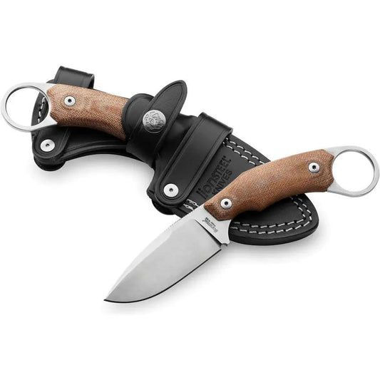 LionSTEEL H2 Fixed Blade Knife Drop Point M390 Stonewash Blade Canvas Micarta Handle Full Tang For Outdoor Survival by LionSTEEL