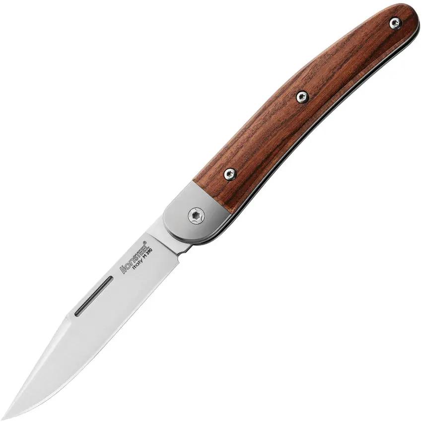 LionSTEEL Jack Folder JK1 ST Premium Folding Knife M390 Satin Blade Santos Wood Handle Titanium Bolsters For Collectors by LionSTEEL