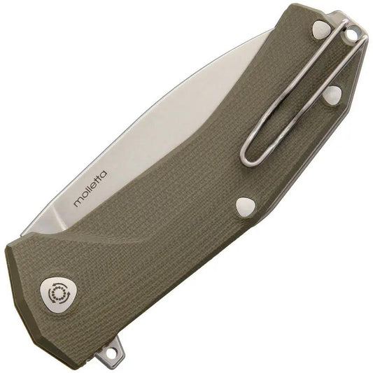 LionSTEEL KUR Linerlock Knife EDC Green G10 Sleipner Steel IKBS Drop Point Extended Tang Lanyard Hole Pocket Clip by LionSTEEL