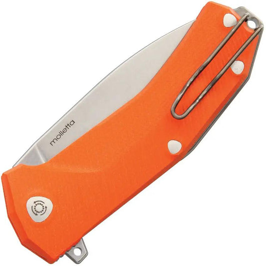 LionSteel KUR Orange G10 IKBS Drop Point EDC Knife For Outdoor Enthusiasts Premium Sleipner Steel Stonewash by LionSTEEL