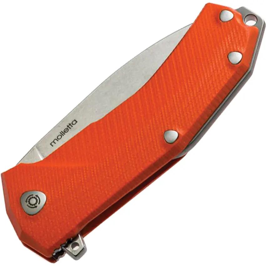 LionSteel KUR Orange G10 IKBS Drop Point EDC Knife For Outdoor Enthusiasts Premium Sleipner Steel Stonewash by LionSTEEL