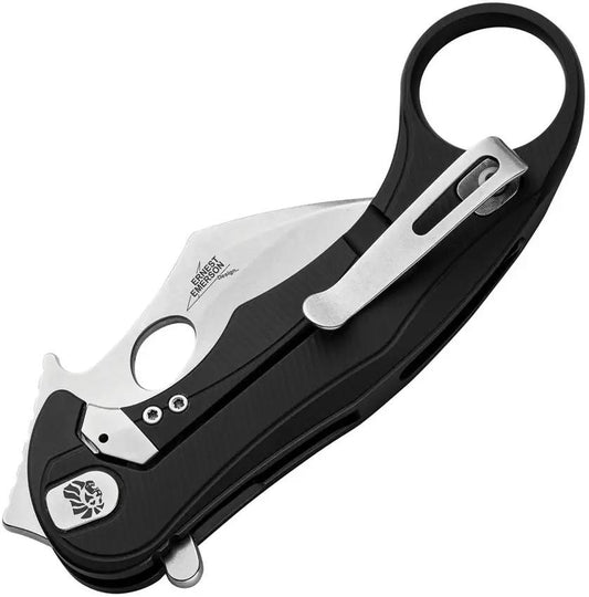 LionSTEEL Leone Mid Framelock Karambit Knife Black With Bohler M390 Blade 4.5 Inch Closed by LionSTEEL