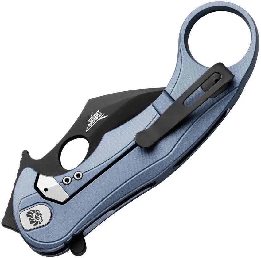 LionSTEEL LEone Mid Framelock Karambit Knife Blue PVD M390 4.5 Inch Closed For EDC Enthusiasts by LionSTEEL