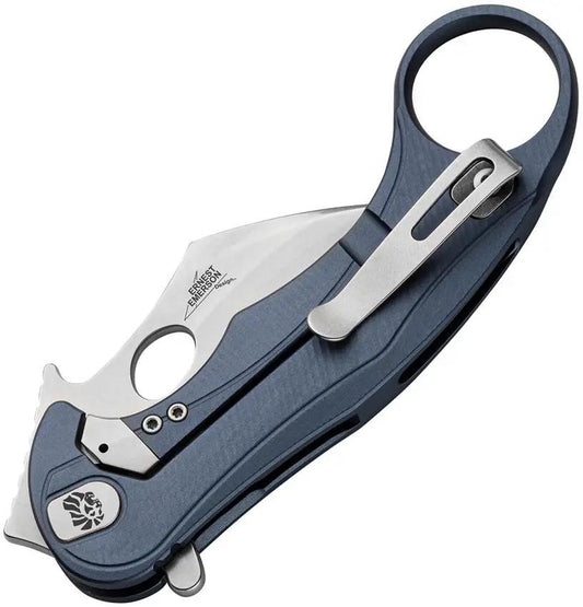 LionSTEEL Leone Mid Framelock Knife M390 Karambit Blade Ice Blue Aluminum Handle EDC by LionSTEEL
