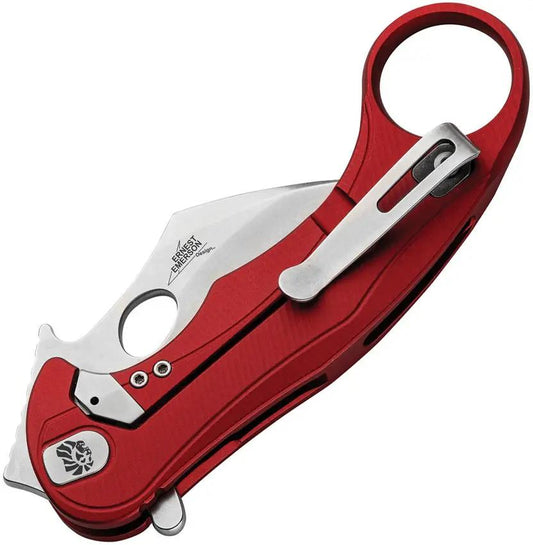 LionSteel Leone Mid Framelock Karambit With Red Aluminum Handle M390 Blade EDC Tactical Knife by LionSTEEL
