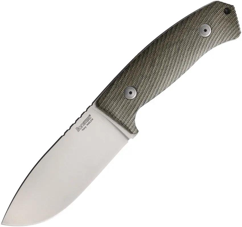 LionSTEEL M3 Fixed Blade Knife Niolox Tool Steel Full Tang Green Canvas Micarta Handle With Leather Sheath For Outdoors by LionSTEEL