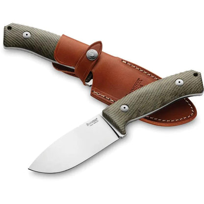 LionSTEEL M3 Fixed Blade Knife Niolox Tool Steel Full Tang Green Canvas Micarta Handle With Leather Sheath For Outdoors by LionSTEEL
