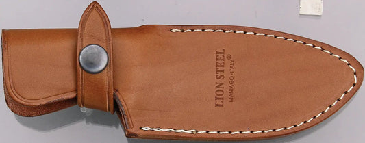 LionSteel Hunter M3 ST Knife Niolox Wide Blade Full Tang with Grooved Santos Wood Handle Leather Sheath for Outdoors by LionSTEEL